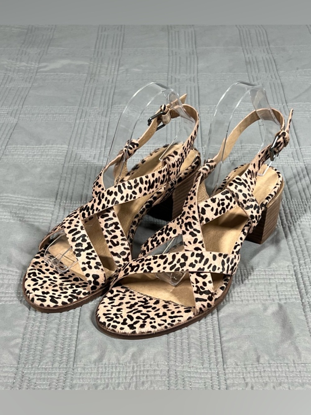 Madewell Alyssa Sandals Women's 10 Beige Black Calf Hair Leopard Spotted Print